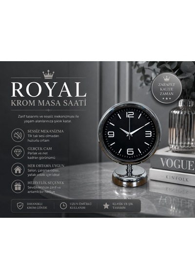 Tr Imperial 25 X 20 Cm Metal Krom Masa Saati Diğer