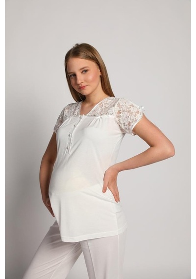 Bone Club 4905 Krinkel Sabahlıklı Lohusa 3'Lü Pijama Sabahlık