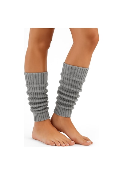Kadın Triko Tozluk Yumuşak Esnek Diz Altı Bacak Isıtıcı Leg Warmers Gri