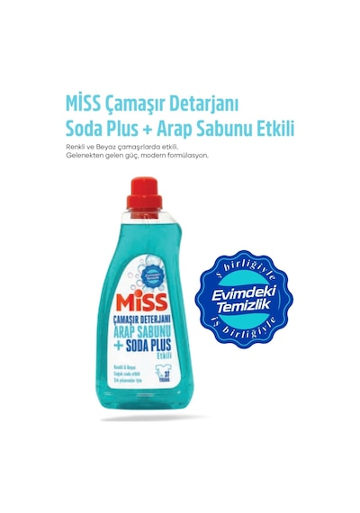 Miss Çamaşır Deterjanı Arap Sabunu+soda Plus Etkili 1500ml 1 Adet