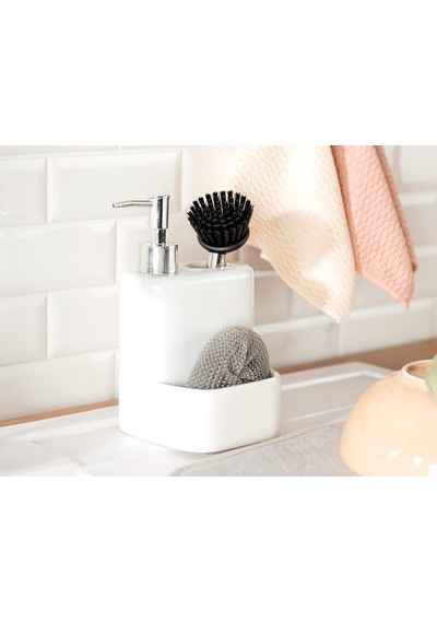 Madame Coco Andre Fırçalı Sıvı Sabunluk 1kmgrc014112,5x11,5x22cm-soft Ekru
