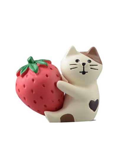 Çilekli Kedi Mini Figür
