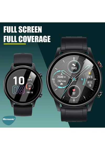 Huawei Watch Gt5 46mm Tam Kaplayan Temperli Cam Full Ekran Koruyucu Siyah Watch Gt5 46mm İle Uyumlu Ekran Koruyucu - Siyah Çok Renkli