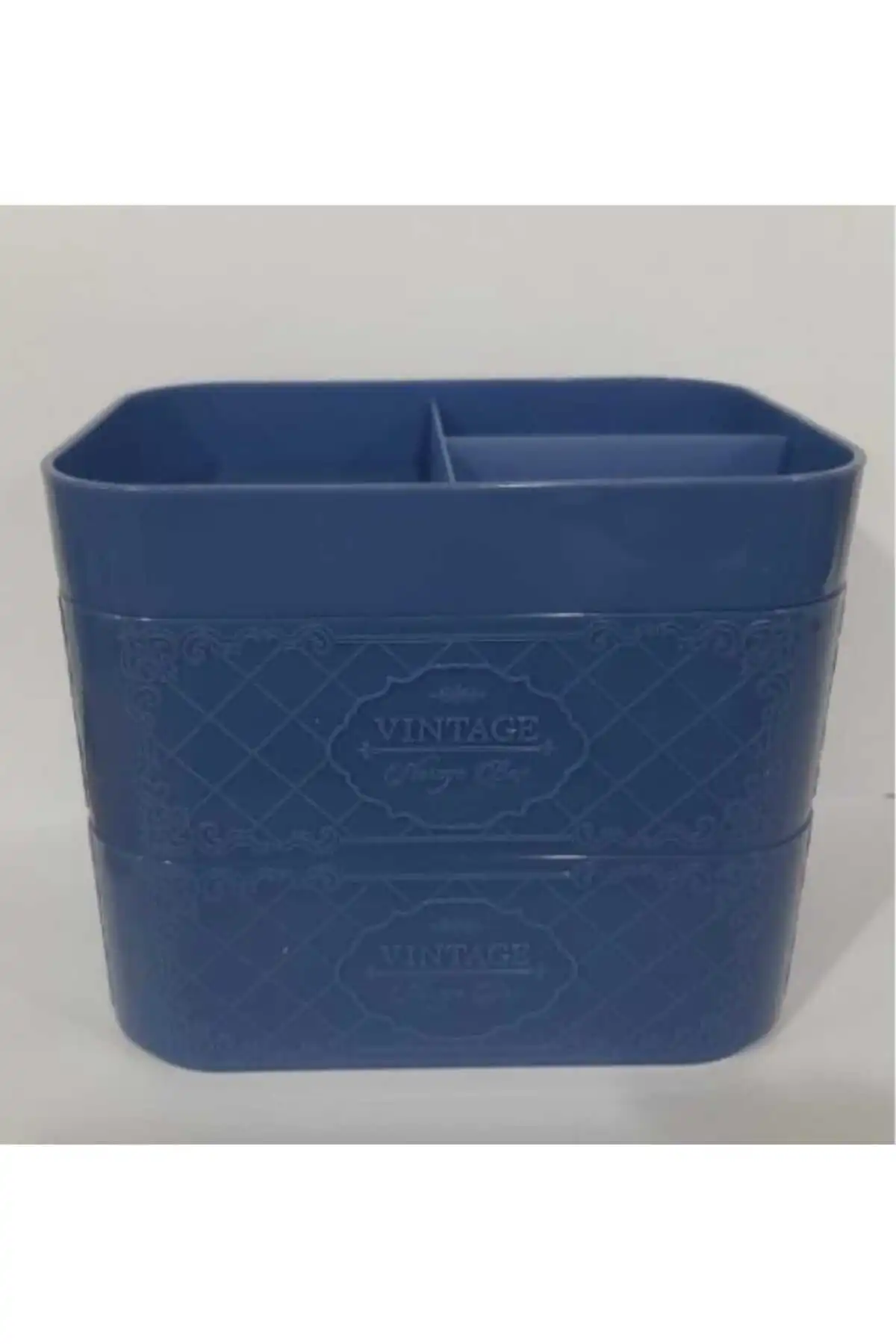Gri Plastik Masaüstü Organizer 3 Parça Mavi