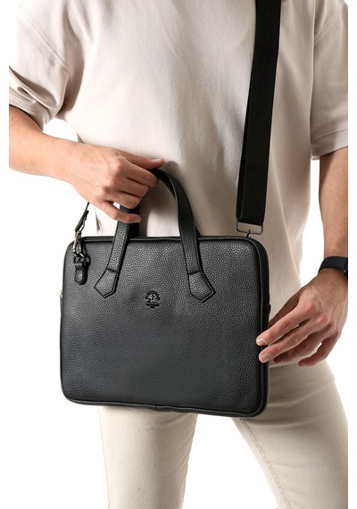 Westpolo Vegan Deri Unisex Laptop, Evrak Çantası - 6078 Siyah