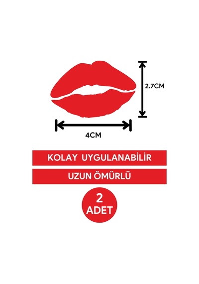 Plaka Öpücük Sticker Etiket Motor Araba 2 Adet