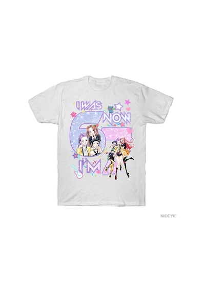 Flood Of Style Ben 6'tım Şimdi 7'im T-shirt Erkekler Kadınlar İçin %100 Pamuklu Tişörtler Kısa Kollu Üstler Beyaz