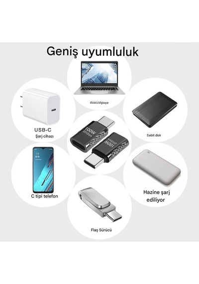 Erkek Dişi Typec Adaptör 100w 20gbps 8k Dişi Erkek Typec Adaptör