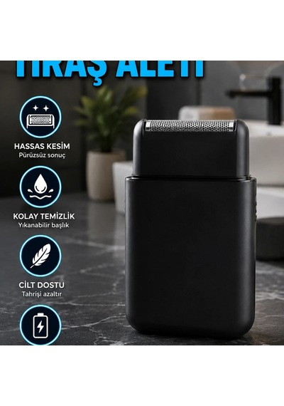 Kart Tipi Elektrikli Tıraş Makinesi 2'si 1 Arada Kesim Sistemi Usb Şarjlı