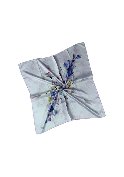 Mim Eşarp Emilya Rayon Çiçek Desenli Eşarp 90x90 Cm Lila - Mor
