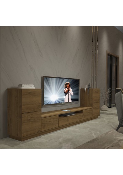 Decoraktiv Trio On2s Mdf Tv Ünitesi Tv Sehpası - Naturel Pera