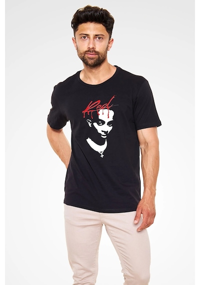 Adrift Playboi Carti Baskılı Unisex Beyaz Tişört Siyah