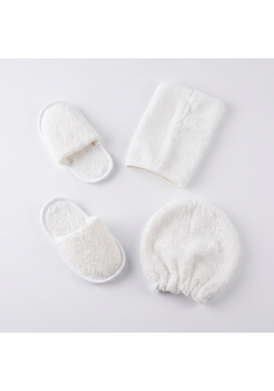 Leylek Yeni Doğan Bornoz Seti - Baby Dream Beyaz