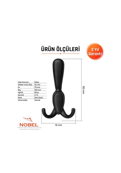 Ari S Portmanto Askısı, Metal Vestiyer Askısı, Matsiyah, Duvar Ve Dolap Askılığı 5'li Set Vidalı Matsi Yah