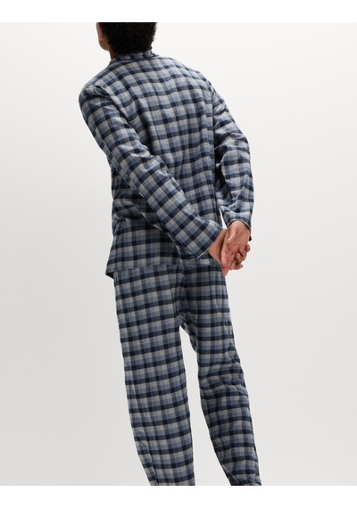 Marks & Spencer Ekose Pijama Takımı T07007631 Mavi Mix