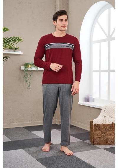 Pjs 23707 Erkek Bisiklet Yaka Pijama Takım 001