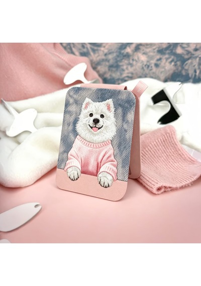 Delux Serisi Sevimli Model Kartlık Kılıf Telefon Aksesuarı Nimmy Magsafe Pembe White Spitz 3d