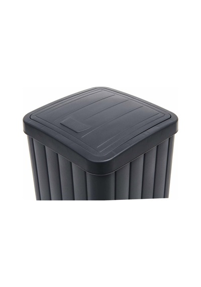 Kpmm Çizgi Desenli Banyo Çöp Kovası - Antrasit - 5 Lt Çok Renkli