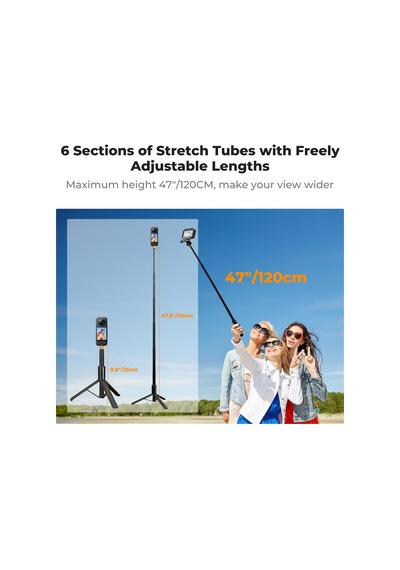 47.2/120cm Görünmez Selfie Stick Tripod, Uzatma Uzun Kutup Diğer