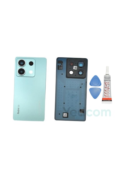 Xiaomi Redmi Note 13 Yeşil Kamera Camlı Arka Cam Batarya Pil Kapağı Telefon Arka Kapak