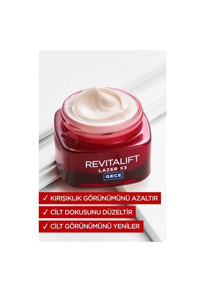 Lexroo Revitalift Lazer Yoğun Yaşlanma Karşıtı Gece Bakım Kremi 50 Ml
