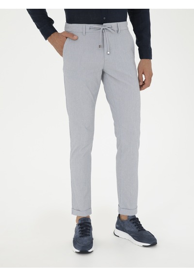 Cacharel Açık Mavi Slim Fit Beli Bağcıklı Kanvas Pantolon Denim Cacharel Açık Mavi Slim Fit Beli Bağcıklı Kanvas Pantolon Denim