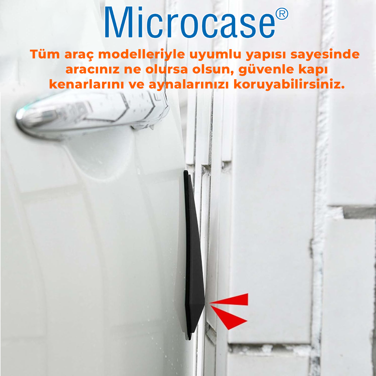 Microcase Universal Esnek Ayna Ve Kapı Kenar Çizilme Önleyici Koruyucu Seti 4lü Al5360 Kırmızı