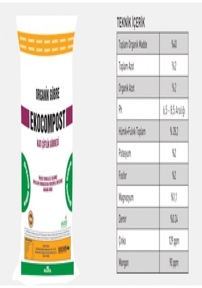 25 KG Ekocompost Katı Çiftlik/Hayvan Gübresi