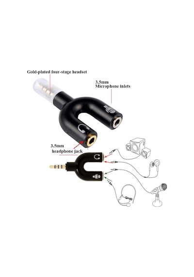 Kulaklık Mikrofon Birleştirici Adaptör 3.5Mm Ayırıcı Aparat