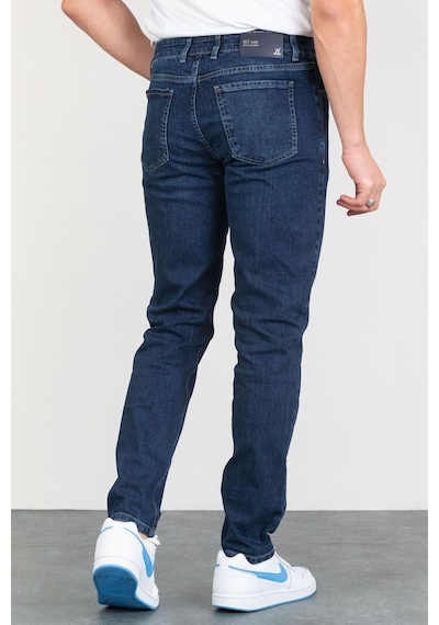 Hlt Jeans 492014020 Keven Taşlamalı Slim Fit Likralı Esnek Erkek Kot Pantolon - Koyu Mavi