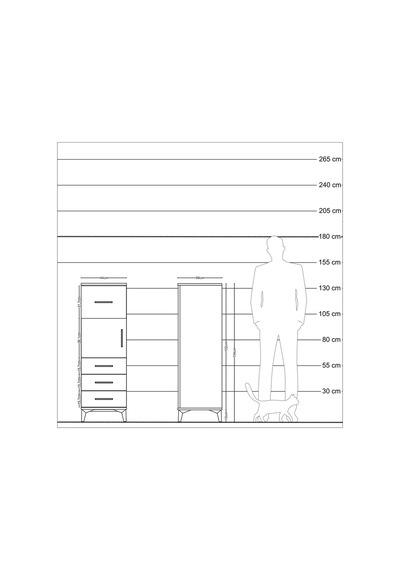 Kronos Dolap Tek Raflı 4 Çekmeceli Tek Kapaklı 44x59x134 Çam-antrasit Atlas Çam Kronos Dolap Tek Raflı 4 Çekmeceli Tek Kapaklı 44x59x134 Çam-antrasit Atlas Çam