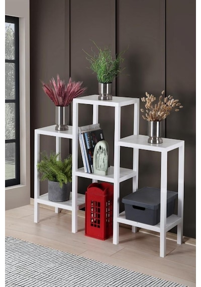 Mithra Life MIT1044 6 Katlı Plastik Beyaz Banyo Mutfak Rafı Beyaz