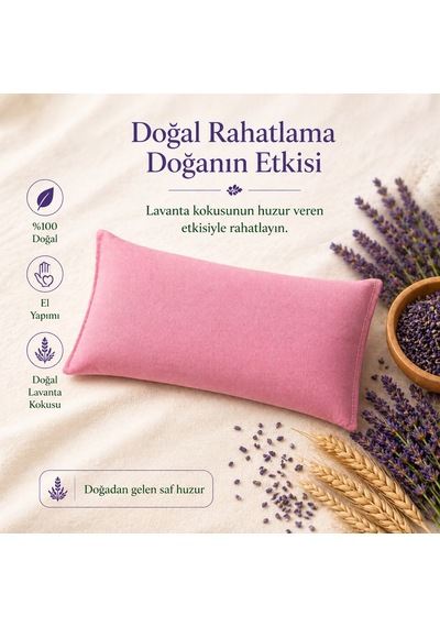 Lavande Çiftlik Lavanta Dolgulu Göz Yastığı Pembe