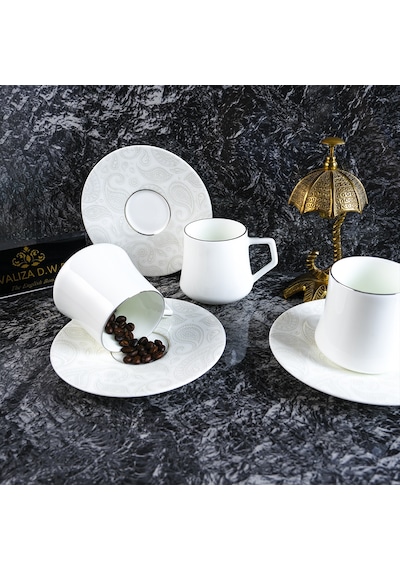 Evaliza Paisley White 6 Kişilik Çay Fincan Takımı 180 Ml Çok Renkli