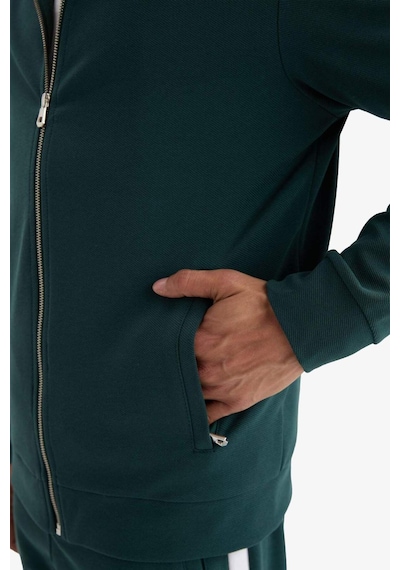 Defacto Defactofit Standart Fit Dik Yaka Fermuarlı Hırka F0207ax25augn536 Yeşil