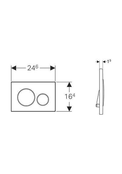 Geberit Sigma20 Kumanda Kapağı, Çift Basmalı, Mat/parlak/mat - 115.882.jq.1 Krom