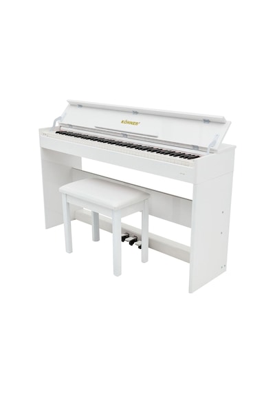 Köhner Slp-245 Wh Dijital Konsol Piyano, Bluetooth, Tuş Hassasiyeti, 88 Tuşlu, Kapaklı Kulaklık Ve Tabure