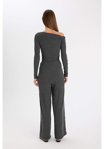 Defacto Wide Leg Bürümcük Pantolon D5141AX24AUAR191 Antrasit