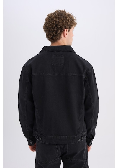 Defacto %100 Pamuk Regular Fit Jean Ceket E0962ax25spnm40 Siyah-nm40