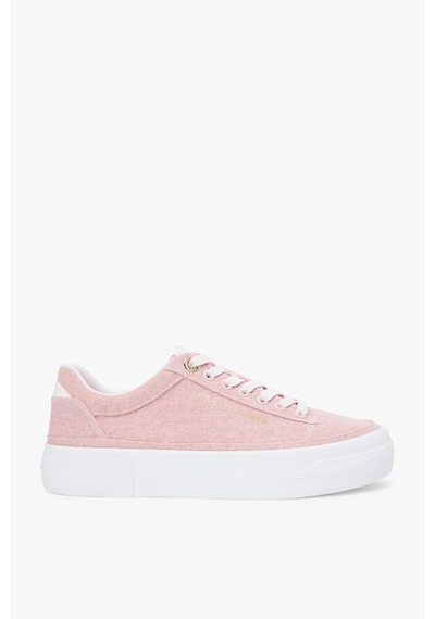 Tommy Hilfiger Th Foxing Platform Washed Canvas Pembe Kadın Sneaker-16270