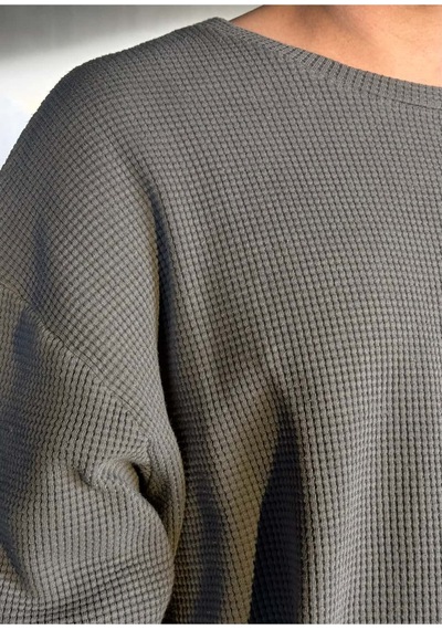 Zaee Micro Texture Oversize Tişört Füme
