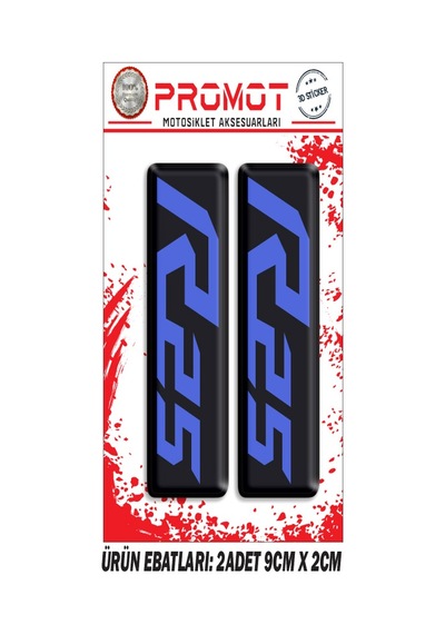 Damla Logo R25 Yamaha Ön Maşa Kabartmalı 2'li Sticker 3 Nötr