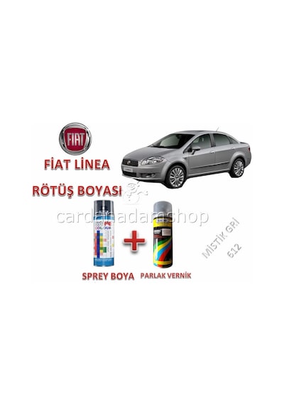 Fiat Linea Mistik Gri 612 Rötüş Boyası + Vernik Boya Onarım Seti (359233805)