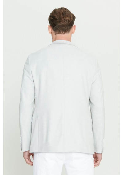 AC&Co / Altınyıldız Classics Erkek Açık Gri Slim Fit Dar Kesim Mono Yaka Armürlü Ceket AC&Co / Altınyıldız Classics Erkek Açık Gri Slim Fit Dar Kesim Mono Yaka Armürlü Ceket