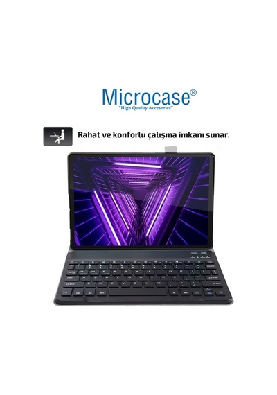 Lenovo Uyumlu Tab M10 Tb-X306F 10.1 Bluetooth Klavyeli Kılıf - Bkk1