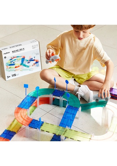 Mideer Magnetic Tiles Arabalı Yarış Pisti - 115 Parça