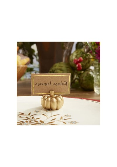 Fall Decor Mini Altın Kabak Masa Kartı Tutucu 6 Adet , Şükran Günü Masa Dekorasyonu, Sonbahar Temalı Düğünler, Gelin Buketleri İçin Mükemmel