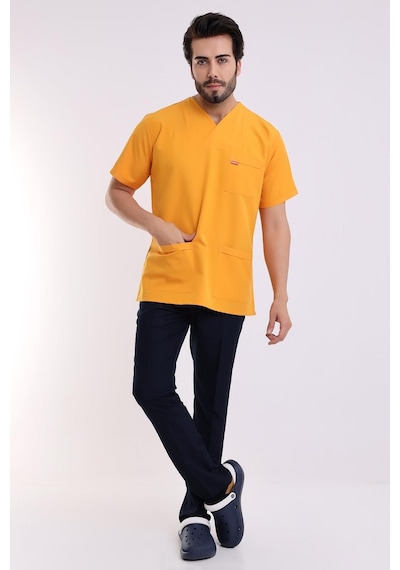 Zarf Yaka Erkek Tek Üst - 09 Hardal-6349