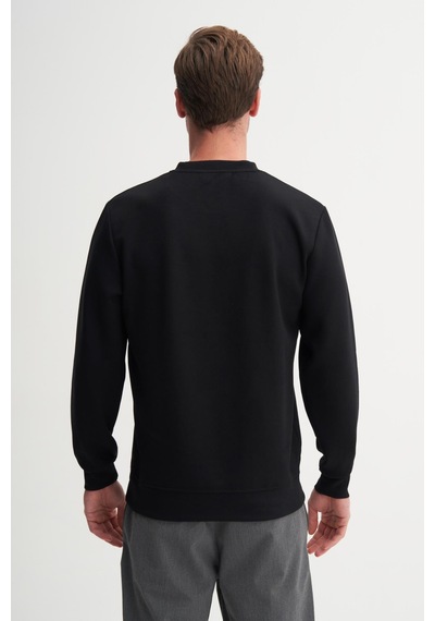 Cazador 54260 Erkek Bisiklet Yaka Sweatshirt Siyah