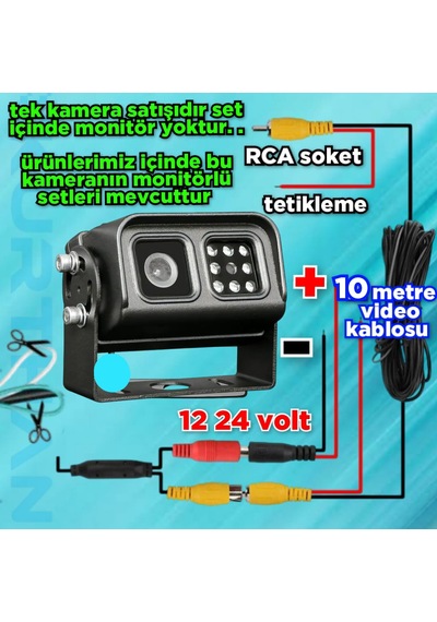 Go-480 Metal Kasa Ledli Araç Kamerası 12-24 V Pal